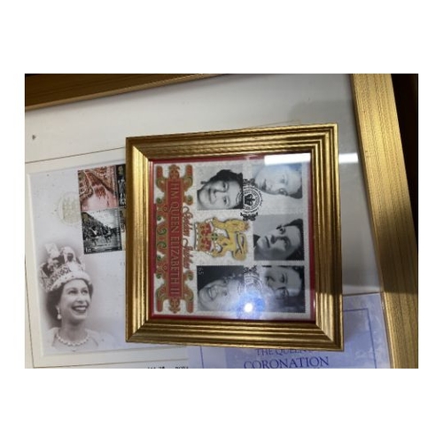 600 - COINS 2003 Coronation Anniversary, four framed covers each frame with two £5 coins. Limited edition ... 