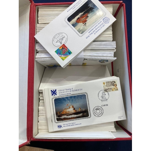 178 - STAMPS RNLI  special covers in a red filing box, most are GB but some Isle of Man and Channel Island... 