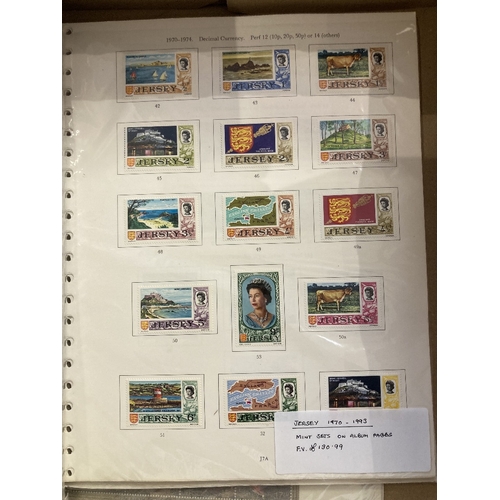 304 - STAMPS Jersey mint issues on stock pages face vale stated to be £2,528