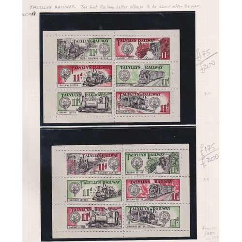 147 - STAMPS Collection of old railway stamps, tickets, receipts etc. Talyllyn Railway mint blocks of stam... 