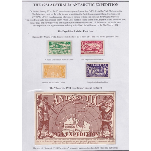 325 - STAMPS Antarctic Expedition collection written up on pages including stamps and covers plus full/par... 