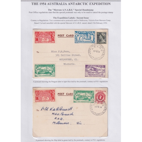 325 - STAMPS Antarctic Expedition collection written up on pages including stamps and covers plus full/par... 