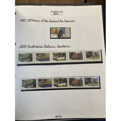 346 - STAMPS AUSTRALIA Mint collection in five albums 2006-2020 including sets and minisheets and self adh... 