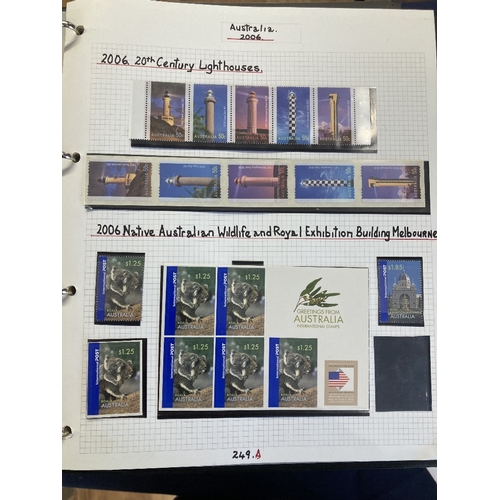 346 - STAMPS AUSTRALIA Mint collection in five albums 2006-2020 including sets and minisheets and self adh... 