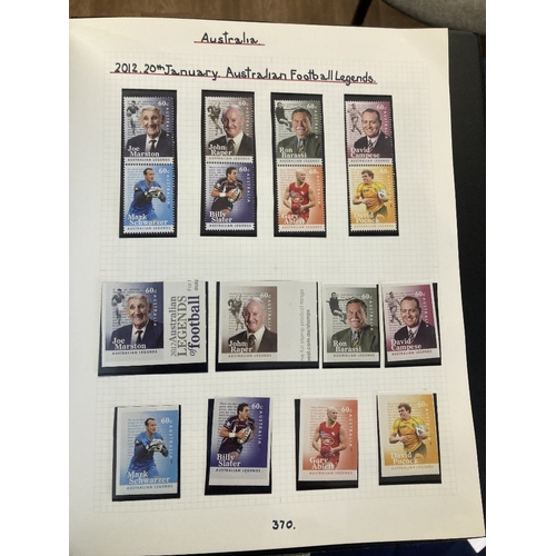 346 - STAMPS AUSTRALIA Mint collection in five albums 2006-2020 including sets and minisheets and self adh... 