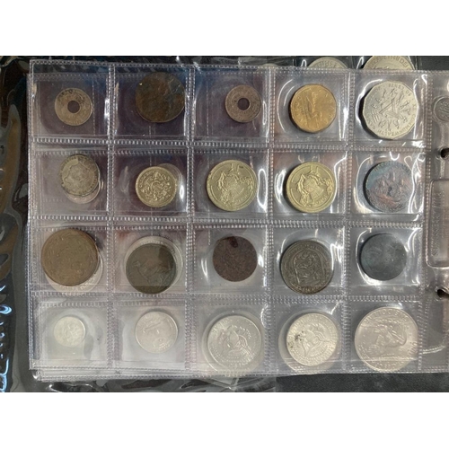 614 - COINS Album of old Copper and Silver coins mainly English including Gothic florin, William VI Half P... 