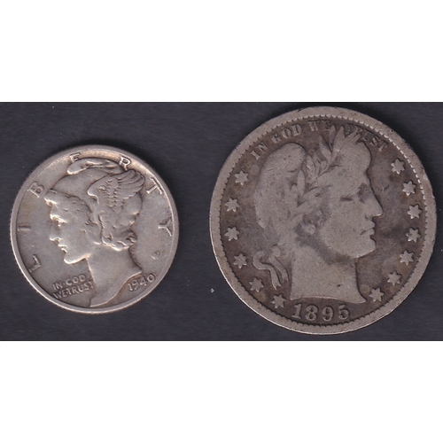 186 - 1895 Quarter Dollar plus 1940 Dime