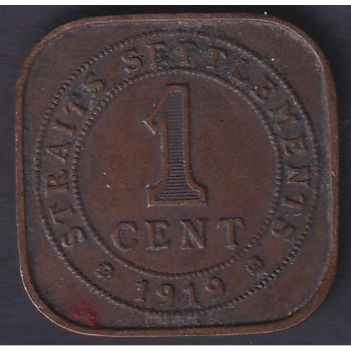 190 - 1919 Straits Settlements 1c GV coin in good condition