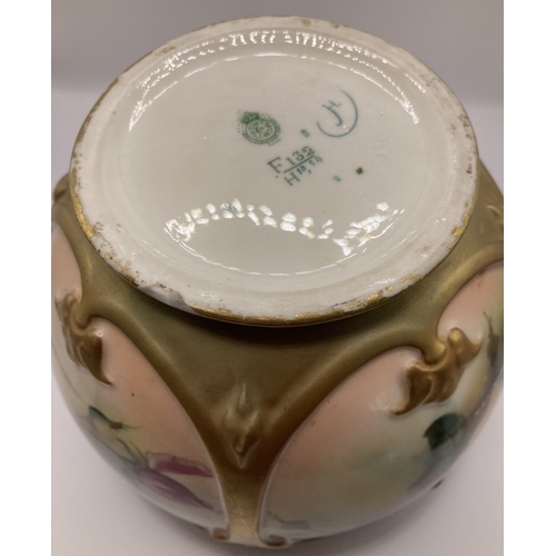 6 - Royal Worcester bowl Jardinière style, classically decorated with flowers, marked F132 to base, slig... 