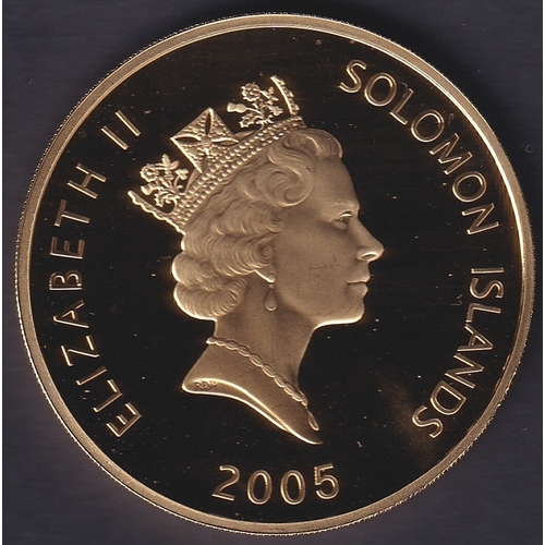 192 - 2005 Solomon Islands $25 Spitfire Gold Plated coin, presumably Silver 31.7g in proof condition