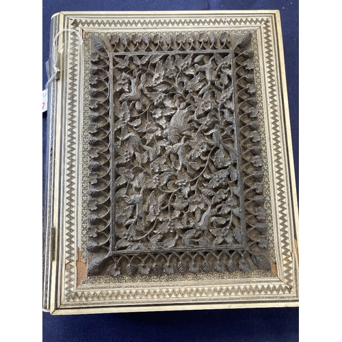 17 - hand carved very intricate ornate holder that would have help holy scriptures, minor damage