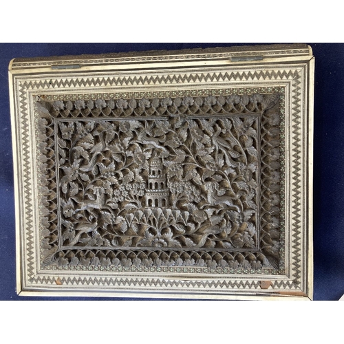 17 - hand carved very intricate ornate holder that would have help holy scriptures, minor damage