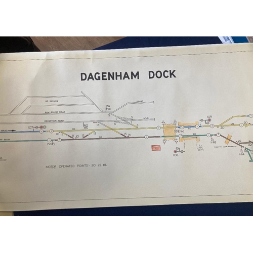 29 - Dagenham Dock, hand illustrated plan covering to tracks from Tilbury to Barking, Up and Down lines v... 