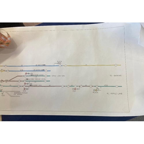 29 - Dagenham Dock, hand illustrated plan covering to tracks from Tilbury to Barking, Up and Down lines v... 