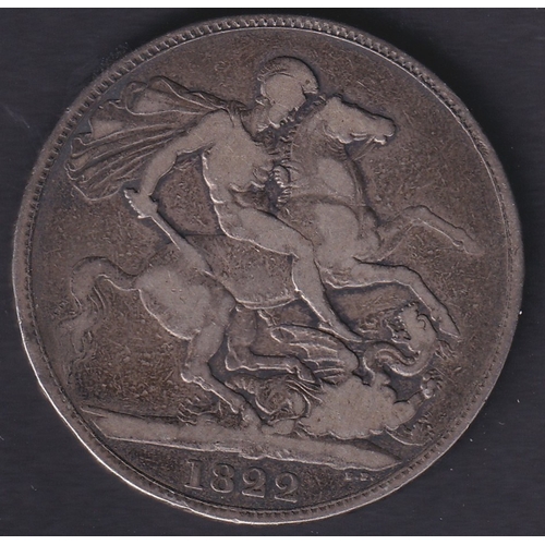 109 - 1822 George IIII Silver Crown 27.6g worn condition