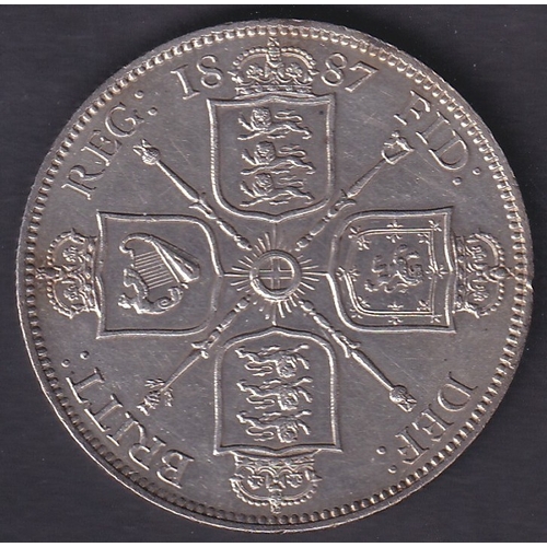 110 - 1887 QV Silver Florin in good to fine condition