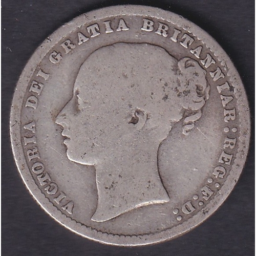 115 - 1877 QV Silver Shilling in good condition