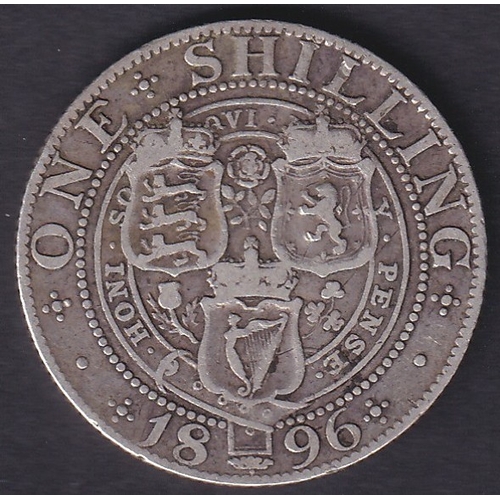 117 - 1896 QV Silver Shilling in good condition