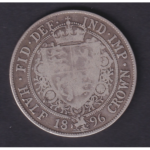 118 - 1896 QV Silver Half Crown in average to good condition