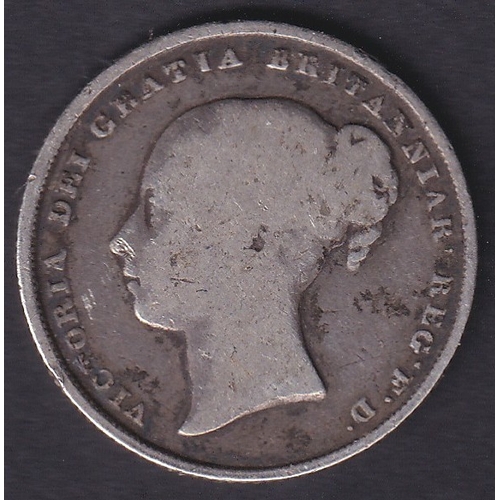 119 - 1839 QV Silver Shilling in good condition