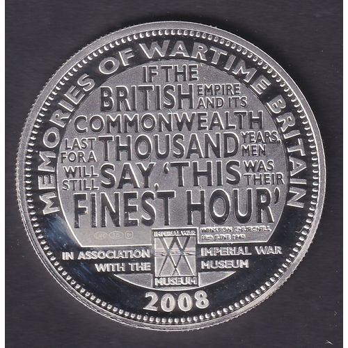 127 - 2008 Memories of Wartime Britain Silver medallion 20.65g