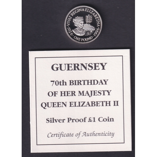 134 - 1996 Sterling Silver £1 proof coin with cert 9.5g