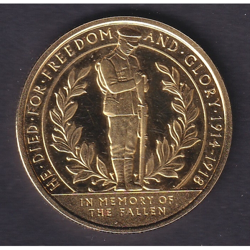 136 - 2017 9ct Gold Gibraltar Commemorative coin for Remembrance with cert 10g (scratch marks to coin wher... 