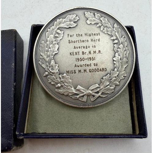 169 - Very fine 1950-51 Shorthorn Medal white metal (probably silver) 71.6g