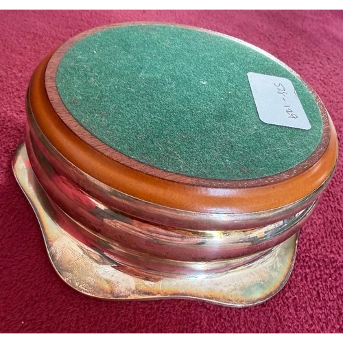 175 - Silver plated bottle/decanter holder with wooden base (Arthur Price of England)