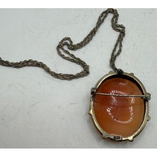 62 - Jewellery : Cameo pendent necklace marked 800 so assumed to be continental