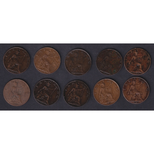 74 - CHARITY : Edward VII Farthings , good condition (10) ( Being sold on behalf of the League of Friends... 