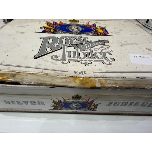 97 - Large tin of Half Crowns, Shillings etc, post 1947 period (heavy lot)