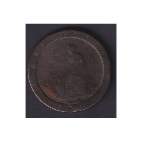 102 - Coins : 1797 George III Penny Cartwheel in average condition