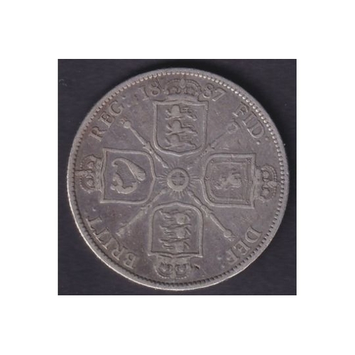 123 - 1887 QV silver florin excellent condition