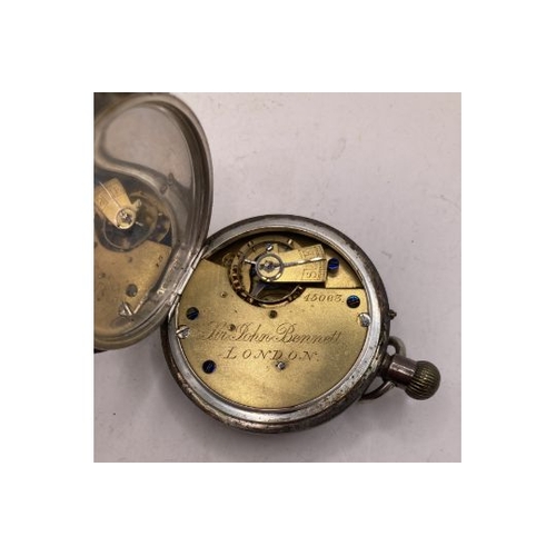 195 - Sir John Bennett London Pocket Watch Silver case hallmarked London 1887 WH (William Holmes), engrave... 