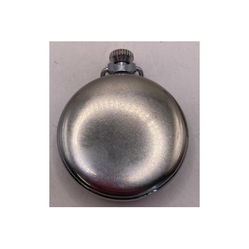 199 - White metal pocket watch by Ingersol London, Possibly works , we did get it to tick !