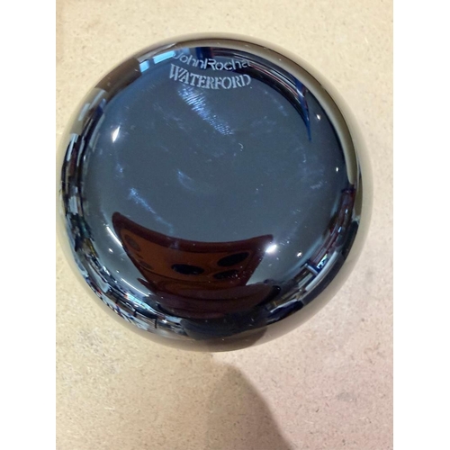 184 - John Roche Waterford Crystal small black vase in original box, excellent condition