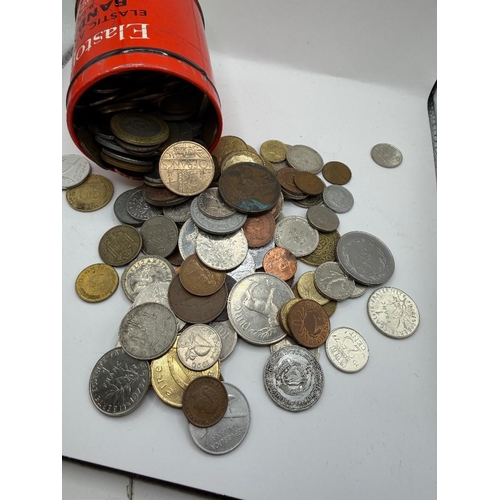 92 - Small tin of World coins, some early coins noted
