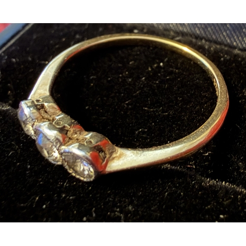 27 - JEWELLERY : 18ct GOLD and diamond ring size M 1.6g         PLEASE MAKE SURE YOU READ TERMS AND CONDI... 
