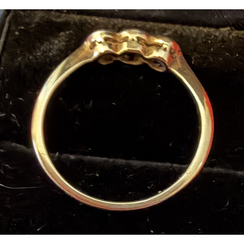 27 - JEWELLERY : 18ct GOLD and diamond ring size M 1.6g         PLEASE MAKE SURE YOU READ TERMS AND CONDI... 