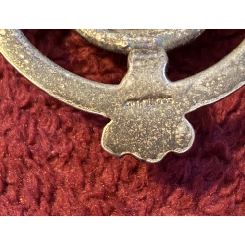 44 - JEWELLERY : Scottish Silver brooch with large Citrine gem stone to centre, Robert Allison Edinburgh ... 