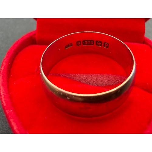 10A - Jewellery : 9ct Gents Gold Wedding Band size S 4.5g, good clear Birmingham Hall mark with WM makers ... 