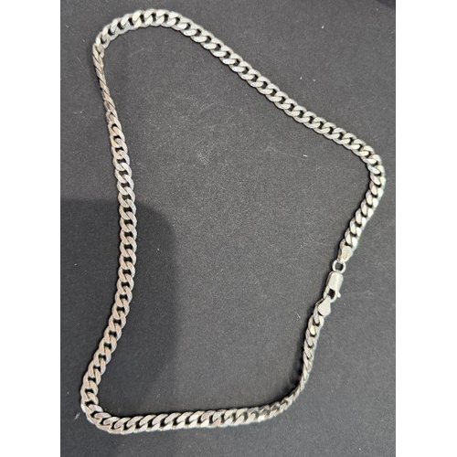18 - Jewellery : Solid silver chain marked 925, 33.8g