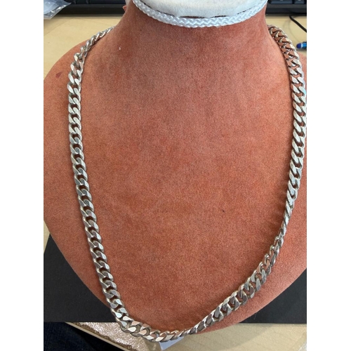 18 - Jewellery : Solid silver chain marked 925, 33.8g