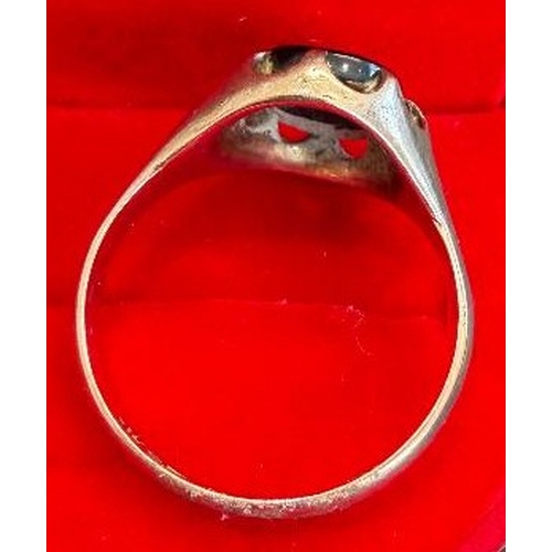 2 - Jewellery : 9ct GOLD ring with large dark stone and claw mount Size S-T 4.28g, clear Chester Hallmar... 