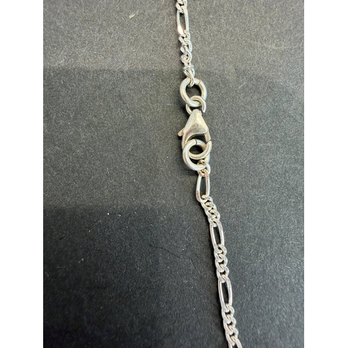 46 - Jewellery : Attractive silver Jerusalem pendant on a long fine silver chain 9.4g