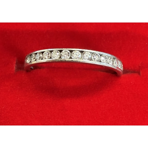 9 - Jewellery : Very fine 18ct White Gold and Diamond ring Size L 1.96g, very clear English 750 hallmark... 