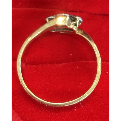 8 - Jewellery : 18ct Triple white stone (possible diamond) ring Size M 2.07g, slightly worn 18ct hallmar... 