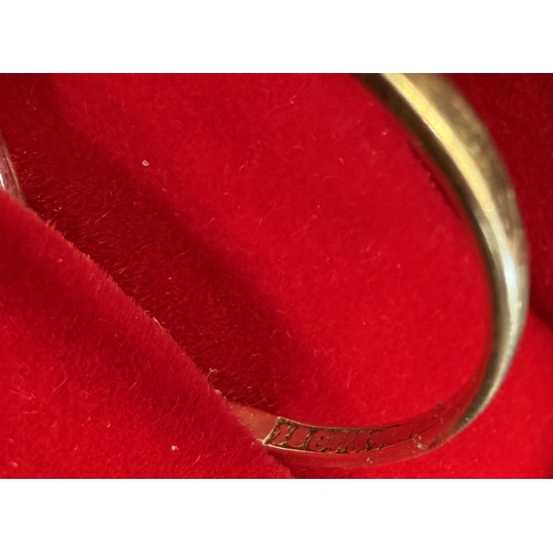 8 - Jewellery : 18ct Triple white stone (possible diamond) ring Size M 2.07g, slightly worn 18ct hallmar... 