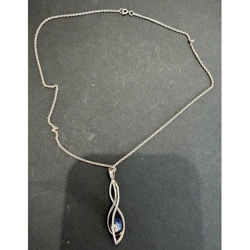35 - Jewellery : Renni Machintosh style pendant hall marked CJL 925 and 925 silver chain, total weight 7.... 